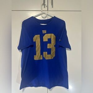 Nike Tee New York Giants #13 Odell Beckham Jr. T-Shirt Blue & Gold Men's Size L